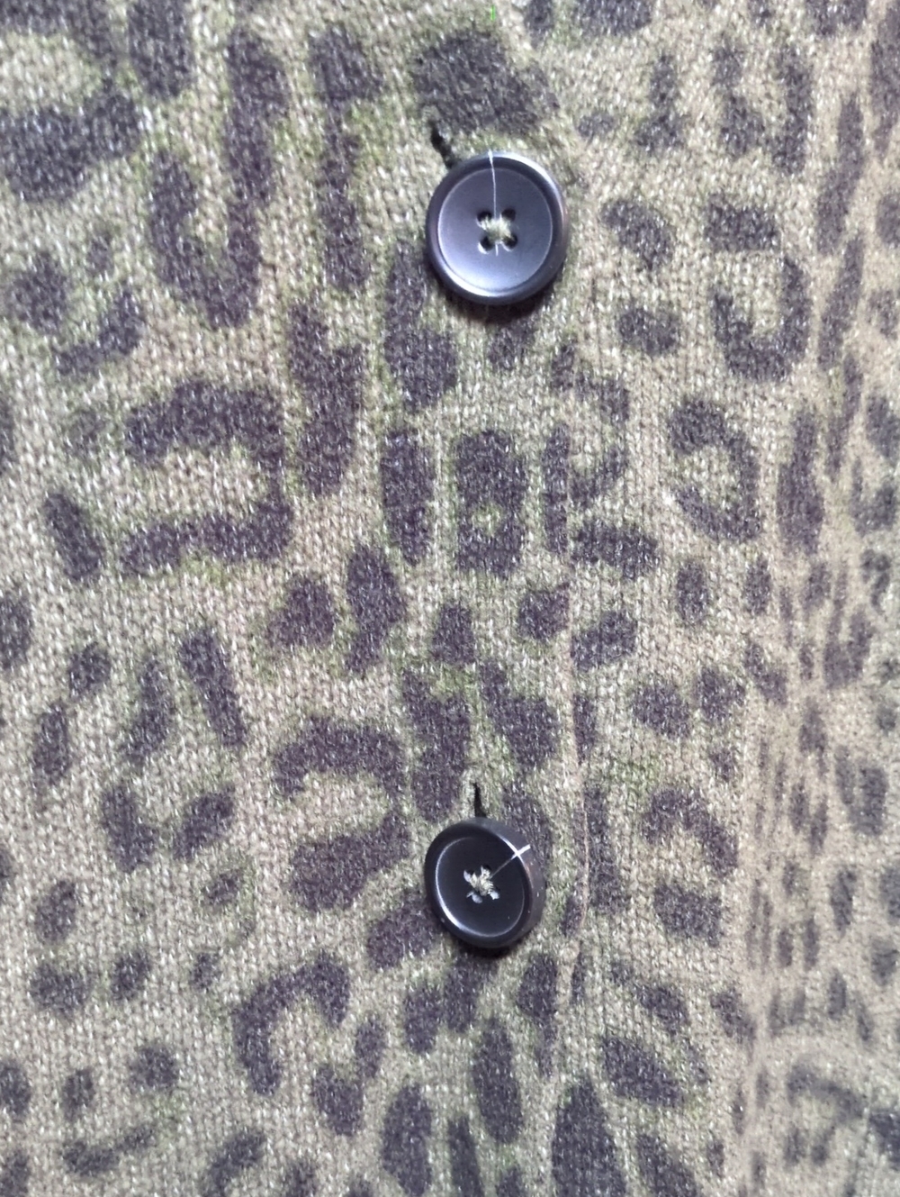 J.Jill Olive Green Leopard Print V-Neck Button Front Cardigan Size L - Picture 5 of 8